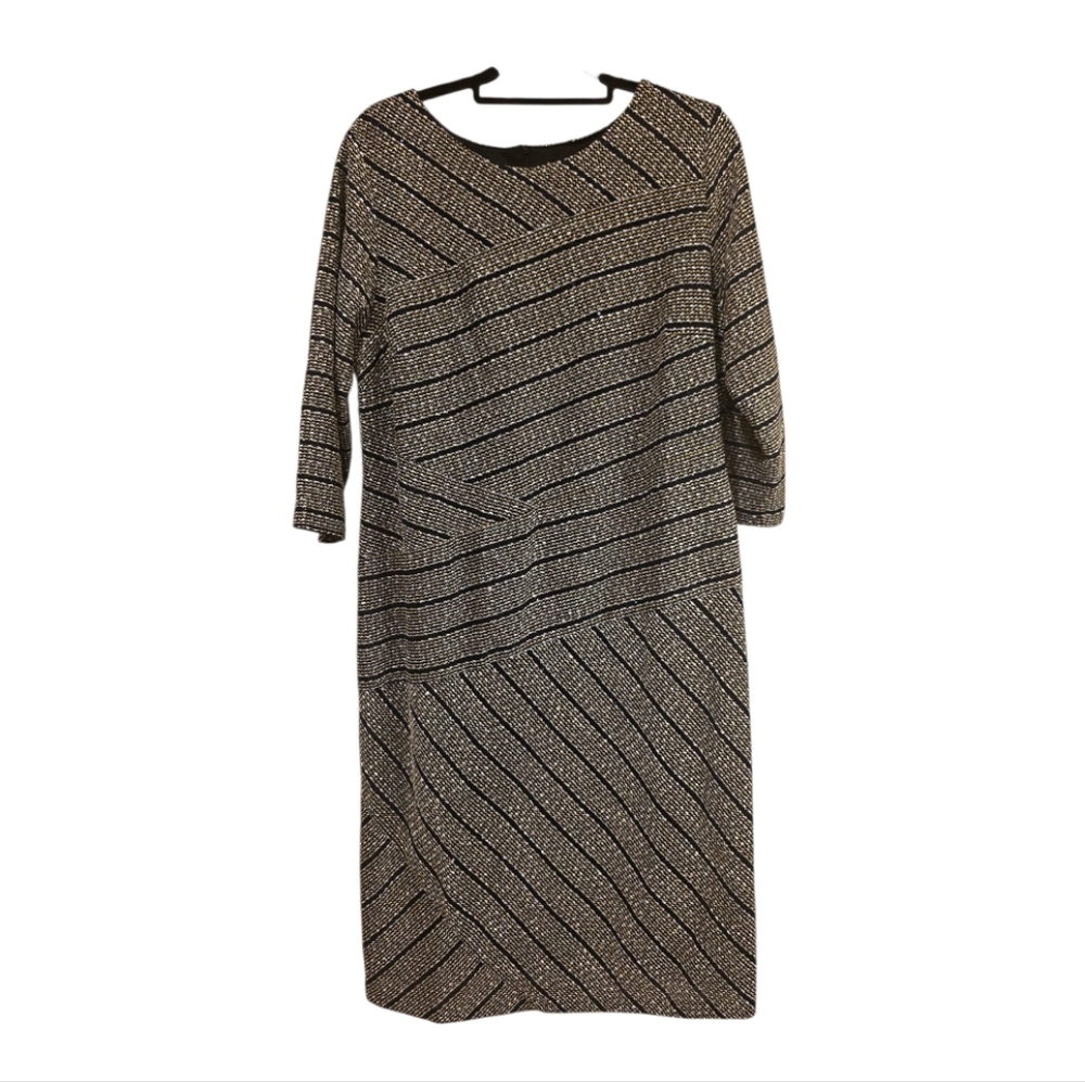 CATO Black Dress with Metallic‎ Gold/White Thread - Size 18W